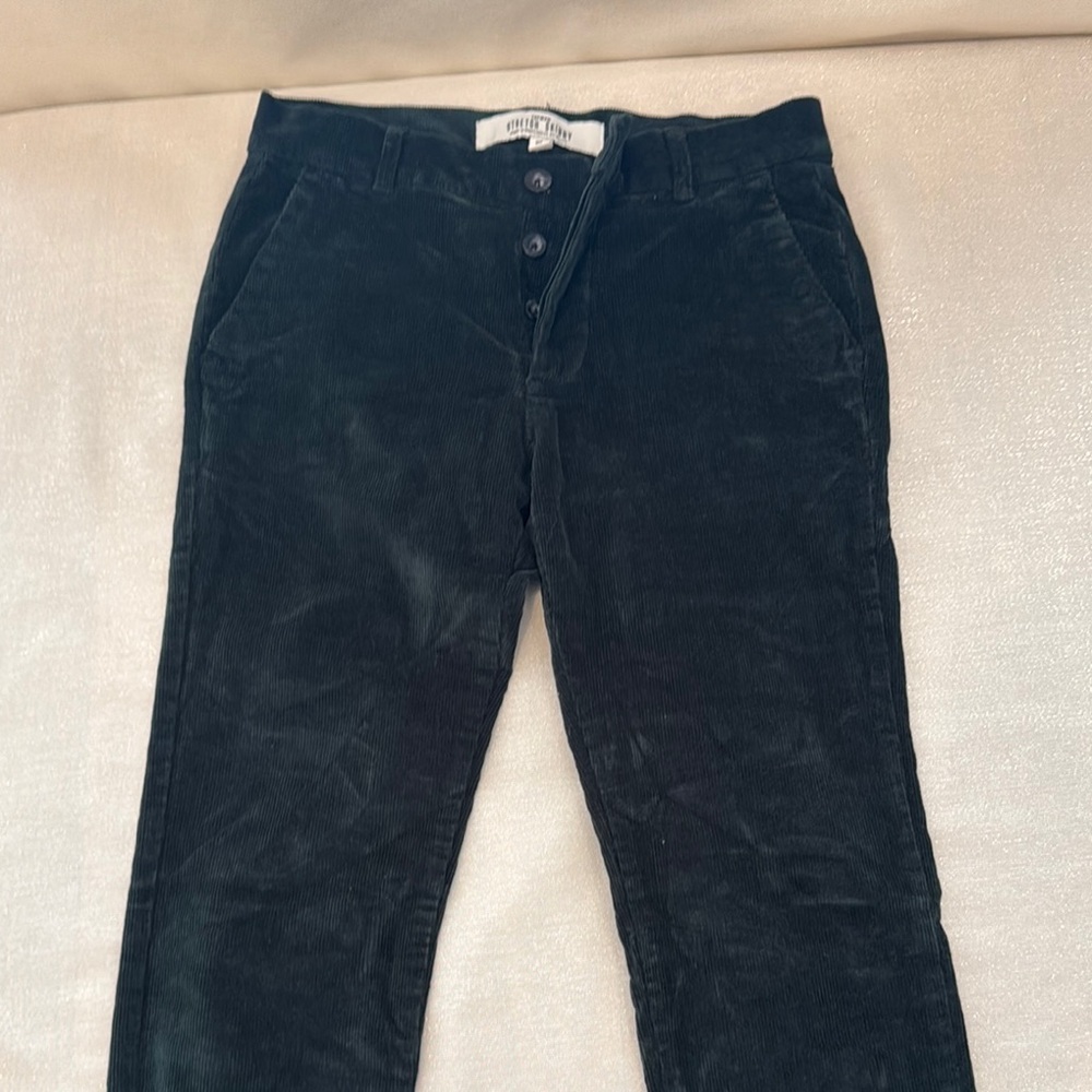 Topman Green Corduroy Stretch Skinny Men's Pants